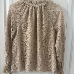 Alice Blue Lace Blouse in Beige
